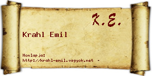 Krahl Emil névjegykártya