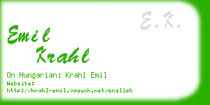emil krahl business card